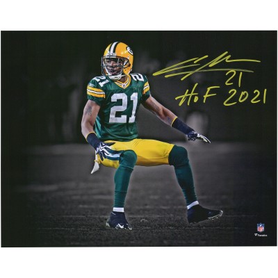 Autographed Green Bay Packers Charles Woodson Fanatics Authentic 11 x 14 Spotlight Photograph with HOF 21 Inscription