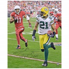 Autographed Green Bay Packers Charles Woodson Fanatics Authentic 16 x 20 Interception Return Photograph with HOF 21 Inscription