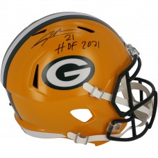 Autographed Green Bay Packers Charles Woodson Fanatics Authentic Riddell Speed Replica Helmet with HOF 21 Inscription