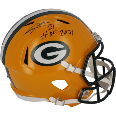 Autographed Green Bay Packers Charles Woodson Fanatics Authentic Riddell Speed Replica Helmet with HOF 21 Inscription