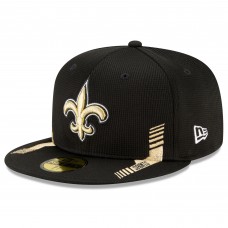 Бейсболка New Orleans Saints New Era 2021 NFL Sideline Home 59FIFTY - Black