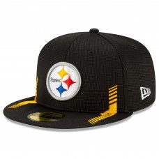 Бейсболка Pittsburgh Steelers New Era 2021 NFL Sideline Home 59FIFTY - Black