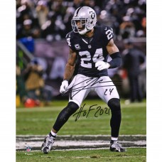 Autographed Las Vegas Raiders Charles Woodson Fanatics Authentic 8 x 10 Stance Photograph with HOF 2021 Inscription