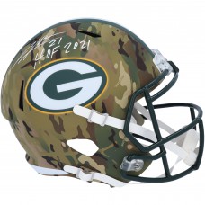 Autographed Green Bay Packers Charles Woodson Fanatics Authentic Riddell Camo Alternate Speed Replica Helmet with HOF 2021 Inscription