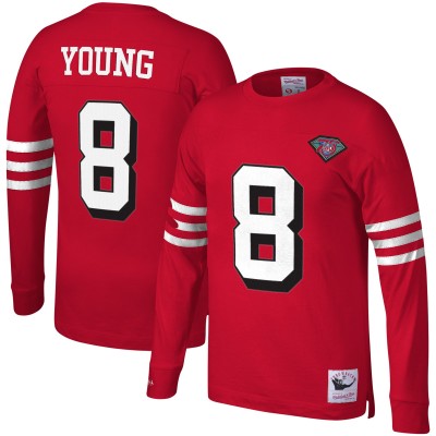 Футболка РЕТРО с длинным рукавом Steve Young San Francisco 49ers Mitchell & Ness 1994 - Scarlet