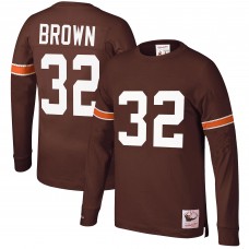 Cleveland Browns Jim Brown Mitchell & Ness Brown Retired Player Name & Number Long Sleeve Top