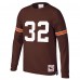 Cleveland Browns Jim Brown Mitchell & Ness Brown Retired Player Name & Number Long Sleeve Top