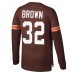 Cleveland Browns Jim Brown Mitchell & Ness Brown Retired Player Name & Number Long Sleeve Top