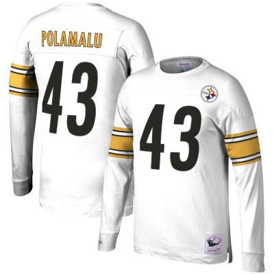 Кофта Troy Polamalu Pittsburgh Steelers Mitchell & Ness Retired Player Name & Number - White