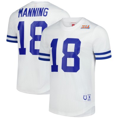 Футболка Peyton Manning Indianapolis Colts Mitchell & Ness Retired Player Name & Number Mesh - White