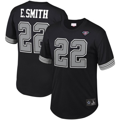 Футболка Emmitt Smith Dallas Cowboys Mitchell & Ness Retired Player Name & Number Mesh - Black