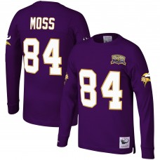 Футболка с длинным рукавом Randy Moss Minnesota Vikings Mitchell & Ness Retired Player Name & Number - Purple