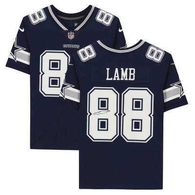 Игровая джерси CeeDee Lamb Dallas Cowboys Autographed Fanatics Authentic Navy Nike Limited