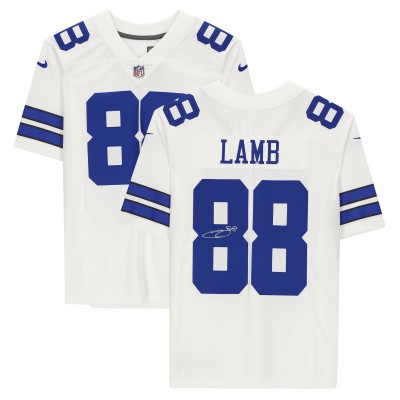 Игровая джерси CeeDee Lamb Dallas Cowboys Autographed Fanatics Authentic White Nike Limited