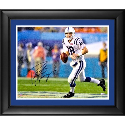 Autographed Indianapolis Colts Peyton Manning Fanatics Authentic Framed 16 x 20 Super Bowl XLI Running in Rain Photograph