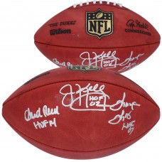 Autographed Buffalo Bills Jim Kelly, Andre Reed, Thurman Thomas Fanatics Authentic Wilson Duke Football
