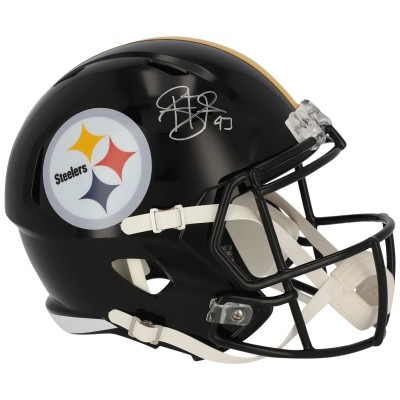 Autographed Pittsburgh Steelers Troy Polamalu Fanatics Authentic Riddell Speed Full-Size Replica Helmet