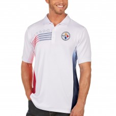 Pittsburgh Steelers Antigua White/Navy Liberty Polo