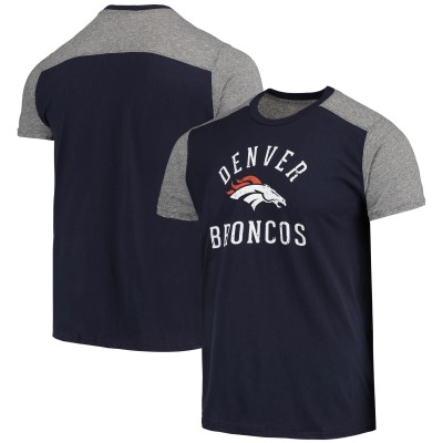 Denver Broncos Majestic Threads Navy/Gray Field Goal Slub T-Shirt