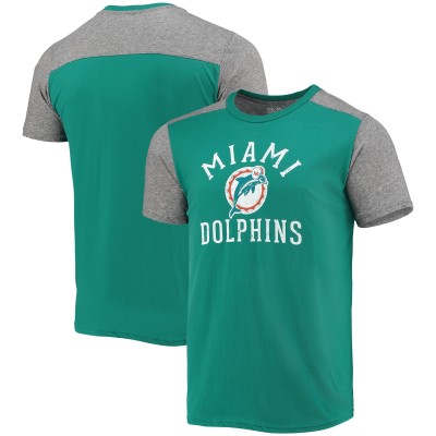 Футболка Miami Dolphins Majestic Threads Gridiron Classics Field Goal Slub - Aqua/Heathered Gray