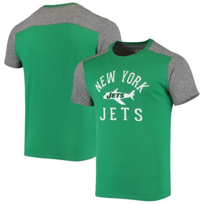 Футболка New York Jets Majestic Threads Gridiron Classics Field Goal Slub - Kelly Green/Heathered Gray