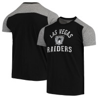 Футболка Las Vegas Raiders Majestic Threads Gridiron Classics Field Goal Slub - Black/Heathered Gray
