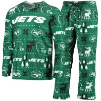 New York Jets FOCO Wordmark Ugly Pajama Set - Green
