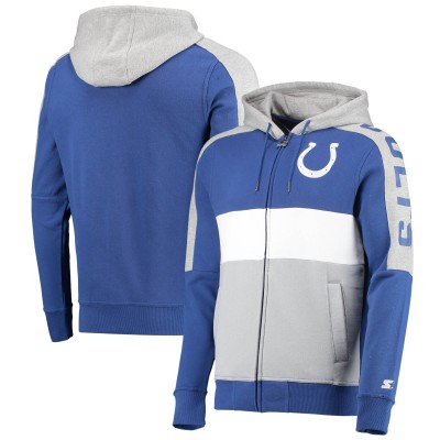 Толстовка на молнии Indianapolis Colts Starter Playoffs Color Block - Royal/Gray