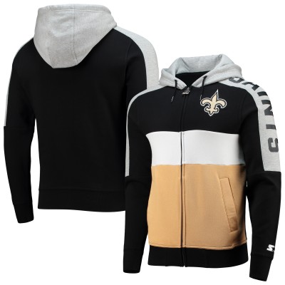 Толстовка на молнии New Orleans Saints Starter Playoffs Color Block - Black/Gold