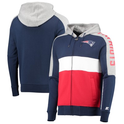 Толстовка на молнии New England Patriots Starter Playoffs Color Block - Navy/Red