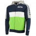 Толстовка на молнии Seattle Seahawks Starter Playoffs Color Block - College Navy/Neon Green