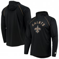 Футболка с длинным рукавом с капюшоном New Orleans Saints Starter Raglan - Black