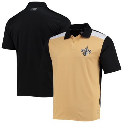 Поло New Orleans Saints MSX by Michael Strahan Challenge Color Block Performance - Gold/Black