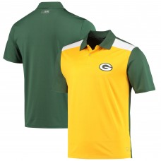 Поло Green Bay Packers MSX by Michael Strahan Challenge Color Block Performance - Gold/Green