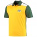 Поло Green Bay Packers MSX by Michael Strahan Challenge Color Block Performance - Gold/Green