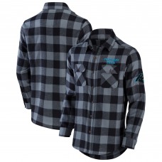 Carolina Panthers NFL x Darius Rucker Collection by Fanatics Flannel Long Sleeve Button-Up Shirt - Black