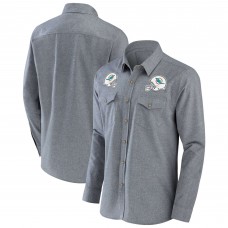 Miami Dolphins NFL x Darius Rucker Collection by Fanatics Chambray Button-Up Long Sleeve Shirt - Gray