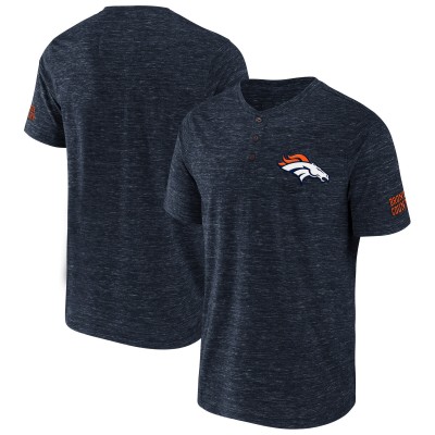 Футболка Denver Broncos NFL x Darius Rucker Collection by Fanatics Slub Henley - Navy
