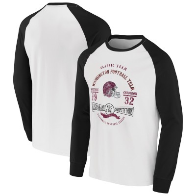 Футболка с длинным рукавом Washington Football Team NFL x Darius Rucker Collection by Vintage Raglan - White/Black