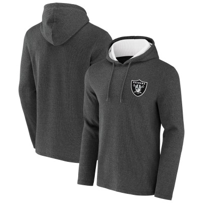 Толстовка Las Vegas Raiders NFL x Darius Rucker Collection by Fanatics Waffle Knit - Heathered Charcoal