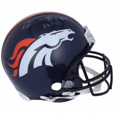 Autographed Denver Broncos Shannon Sharpe Fanatics Authentic Riddell VSR4 Authentic Helmet with HOF 11 Inscription