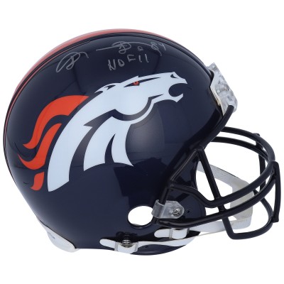 Autographed Denver Broncos Shannon Sharpe Fanatics Authentic Riddell VSR4 Authentic Helmet with HOF 11 Inscription