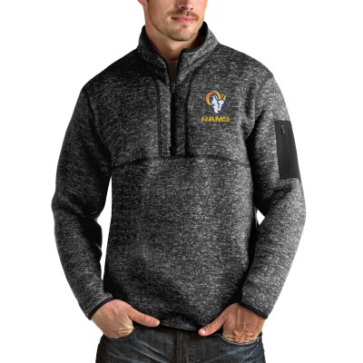 Los Angeles Rams Antigua Fortune Quarter-Zip Pullover Jacket - Heathered Black - оригинальная атрибутика Лос-Анджелес Рэмс