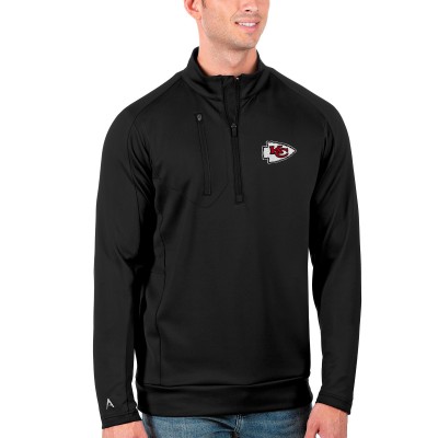 Kansas City Chiefs Antigua Generation Quarter-Zip Pullover Jacket - Black - оригинальная атрибутика Канзас-Сити Чифс