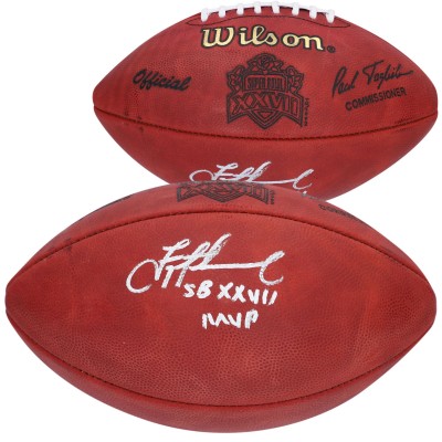 Autographed Dallas Cowboys Troy Aikman Fanatics Authentic Wilson Super Bowl XXVII Pro Football with SB XXVII MVP Inscription