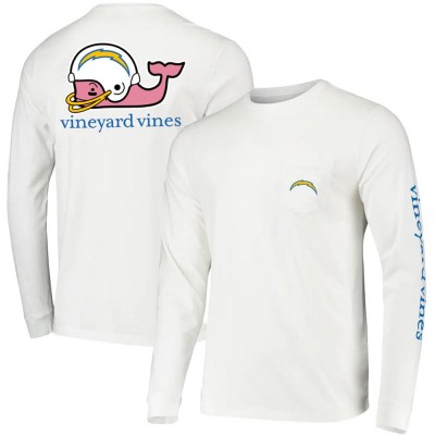 Футболка с длинным рукавом Los Angeles Chargers Vineyard Vines Whale Helmet Team - White