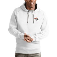 Denver Broncos Antigua White Logo Victory Pullover Hoodie