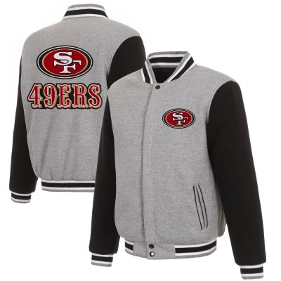 Куртка на кнопках San Francisco 49ers JH Design Reversible Fleece - Gray/Black