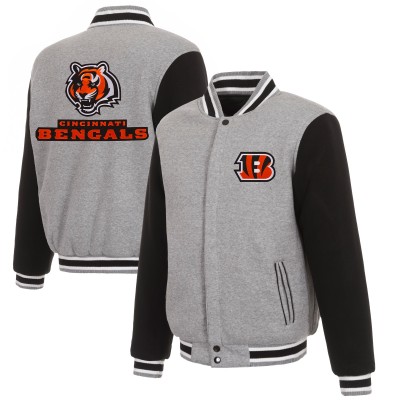 Куртка на кнопках Cincinnati Bengals JH Design Reversible Fleece - Gray/Black