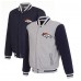 Куртка на кнопках Denver Broncos JH Design Gray/Navy Reversible Fleece